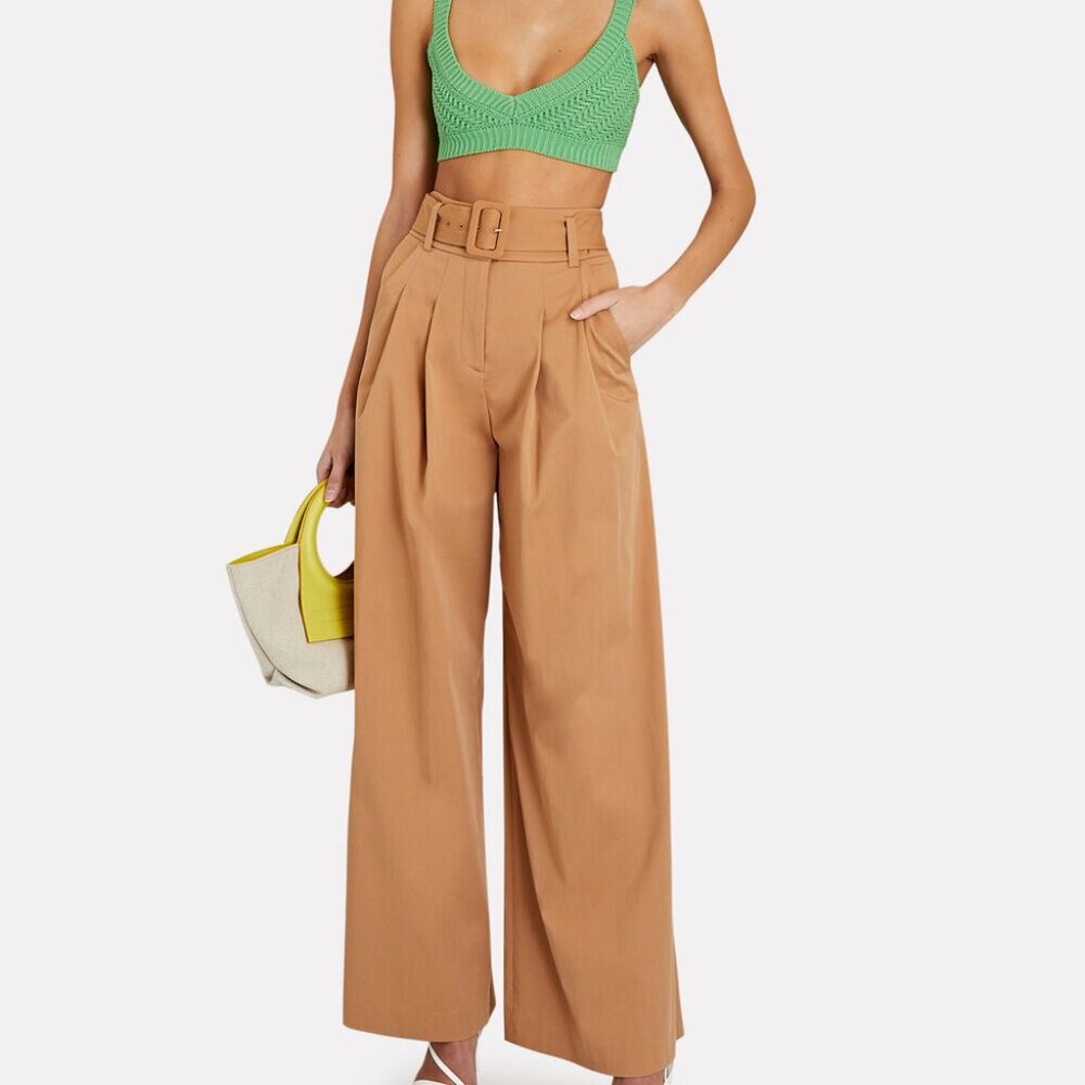 Veronica Beard Maliyah Belted Wide-Leg Pants